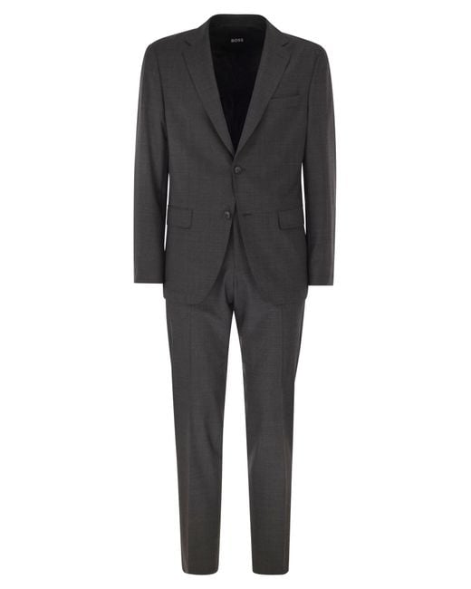 Boss Black Stretch Virgin Wool Blend Suit for men