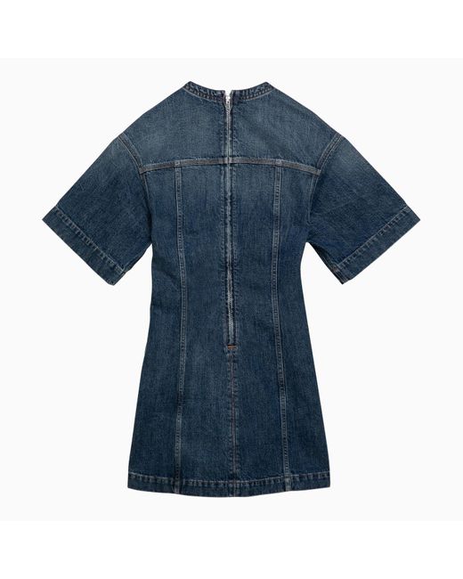 Stella McCartney Blue Denim Mini Dress With Crossover Detail