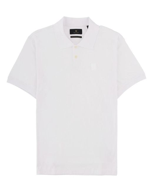 Belstaff White Polo "Steel" Con Patch Logo