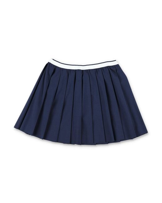 Lacoste Blue Chic Girls Pleated Mini Oxford Skirt