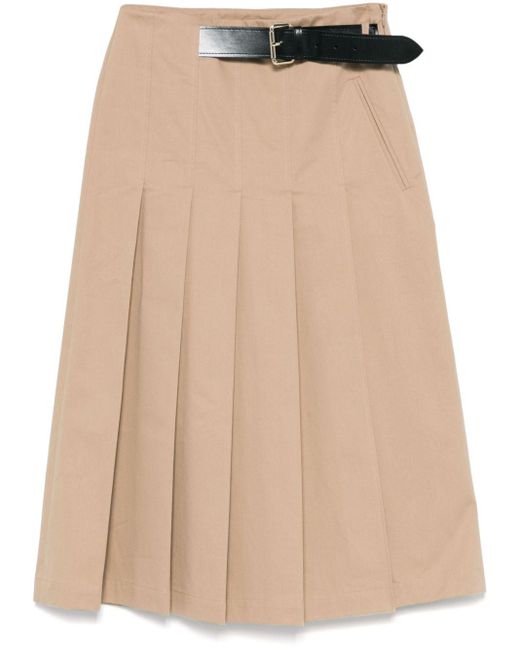 Semicouture Natural Mimi Cotton Midi Skirt
