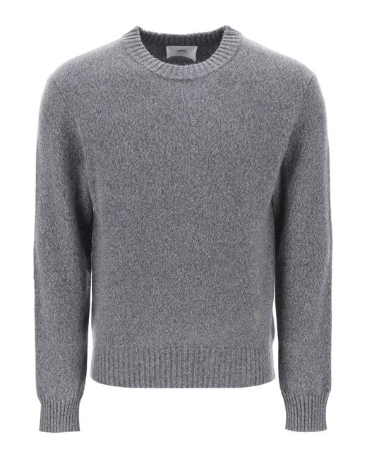 AMI Cashmere En Wool Sweater in het Gray voor heren