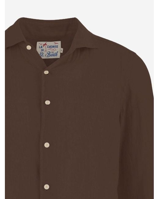 Mc2 Saint Barth Brown Linen Shirt for men