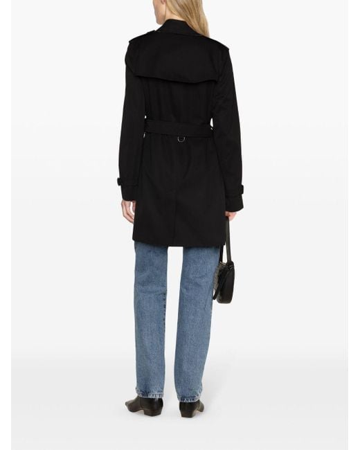 Burberry Black Kensington Cotton Trench Coat