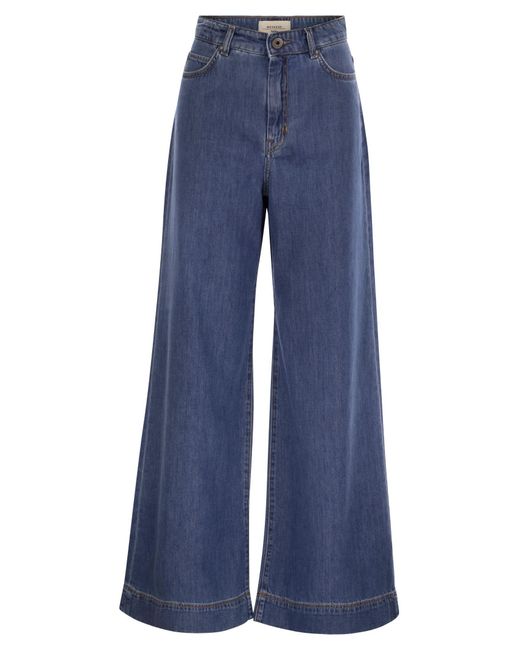 Weekend by Maxmara Vega Jeans Wide Leg In Denim in het Blue