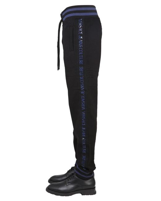Versace Jeans Couture Black Jogging Pants With Elastic for men
