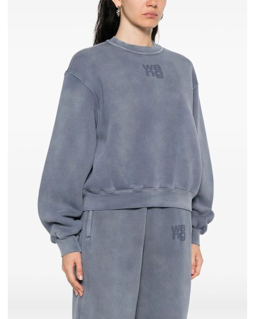 Sweat À Logo Embossé Alexander Wang en coloris Blue