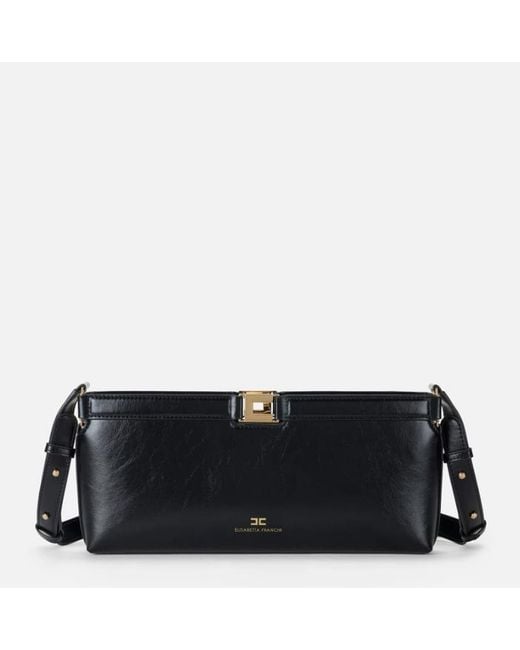 Elisabetta Franchi Black Naplak Effect Bag