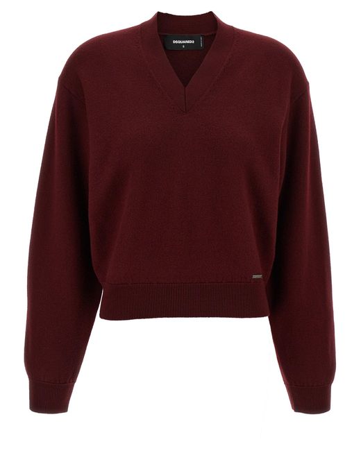 Suéter recortado DSquared² de color Red