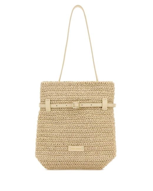 MANU Atelier Natural Raffia Mini Tote Du Jour Shoulder Bag