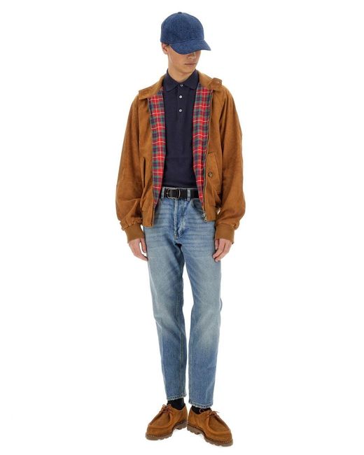 Baracuta Brown Leather G9 Jacket With High Collar