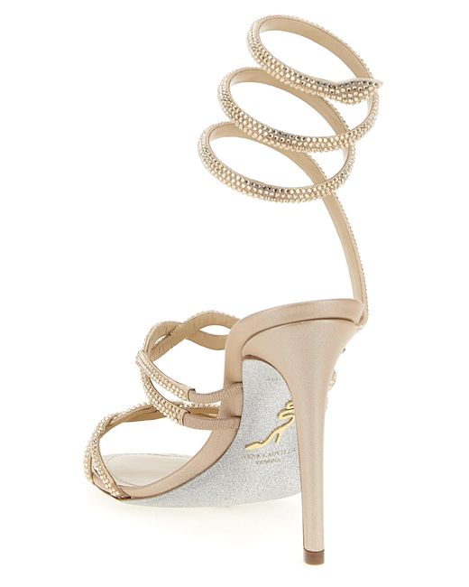 Rene Caovilla Metallic 'Braid Cleo' Sandals