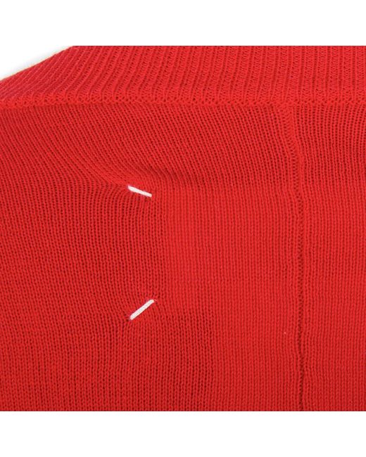 Maison Margiela Red Rib Knit Jumper