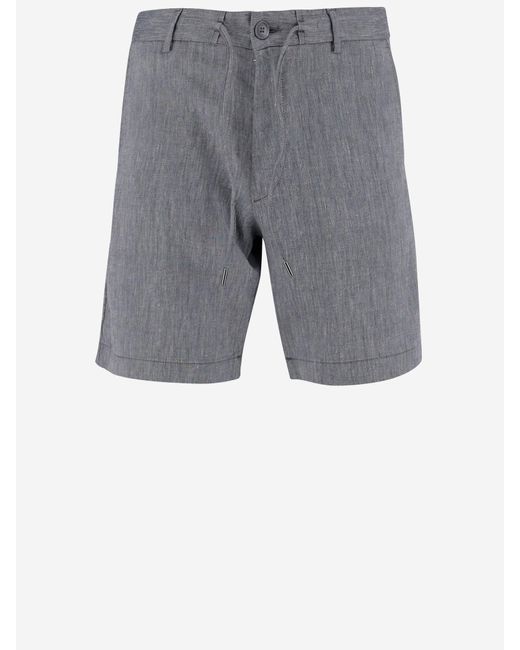 Boss Gray Stretch Linen Blend Short Pants for men