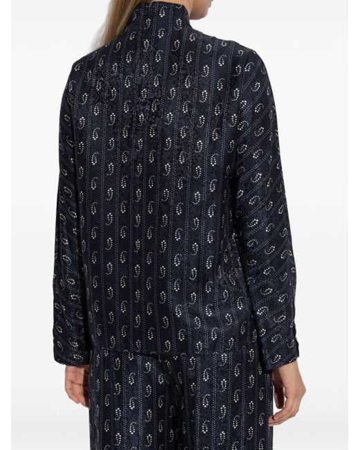 Tory Burch Overhemden ,Blauw ,Gestreept Overhemd in het Blue