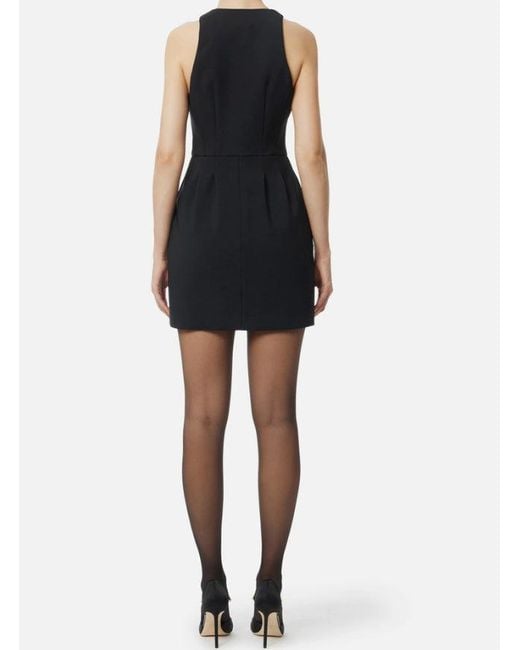 Elisabetta Franchi Jurk Met Craquele -details in het Black