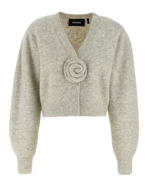 ROTATE BIRGER CHRISTENSEN Multicolor 'Knit Puffsleeve' Cardigan
