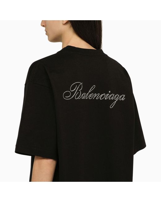 Balenciaga Black Crew Neck T Shirt With Logo