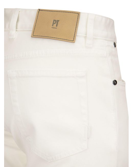 PT Torino Swing Slank Fit Jeans in het White voor heren