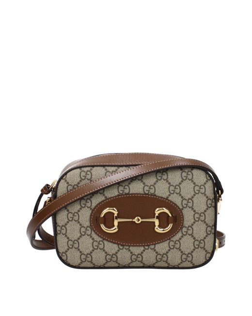 Gucci Schoudertassen Paardenbit 1955 Vrouwen Stoffen Beige/bruin in het Brown