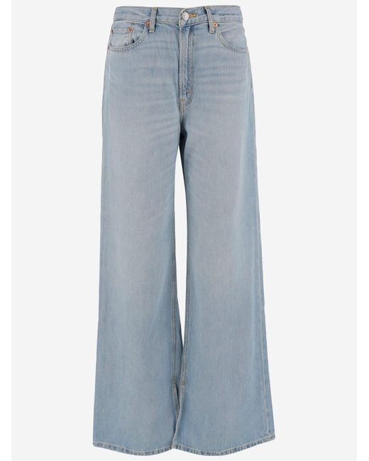Re/done Blue Cotton And Lyocell Jeans