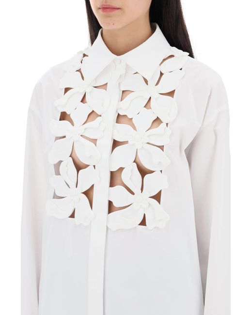 Valentino Garavani Geborduurd Shirt In Compacte Pop in het White