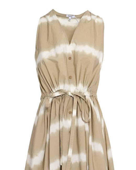 Aspesi Natural Maxi Dress With Cross-Strap Back And Tie-Dye Pattern