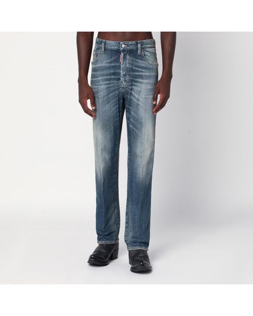 Magliano X D2 Men's Blue Faded Jeans