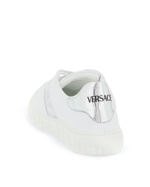Versace Grieks Patroon Sneakers in het White voor heren