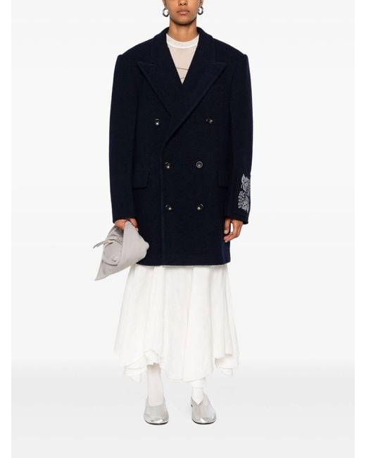 FEDERICO CINA Blue Double Breasted Coat