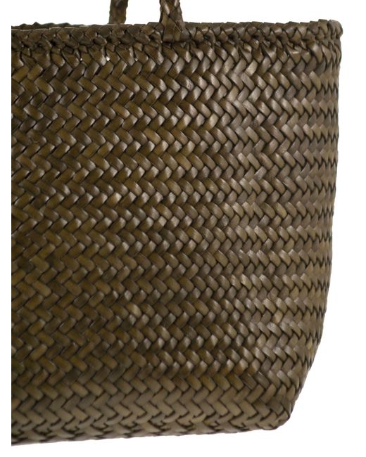 Dragon Brown Grace Basket Small Woven Leather Bag