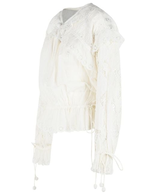 Isabel Marant White 'Nowana' Cotton Blouse