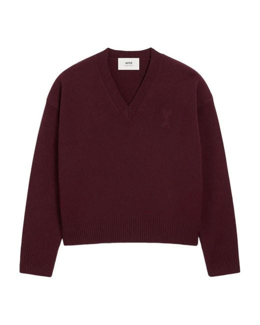 AMI Purple Pull Col V De Coeur for men