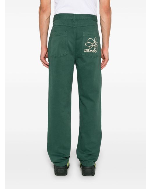 Arte' Green Arte Round Pocket Embroidery Jeans for men