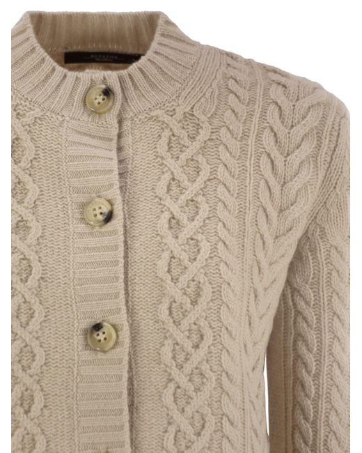 Weekend by Maxmara Natural Abito Plaited Wool Cardigan