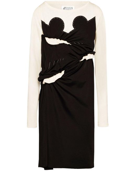 Maison Margiela Black Cotton Blend Midi Dress