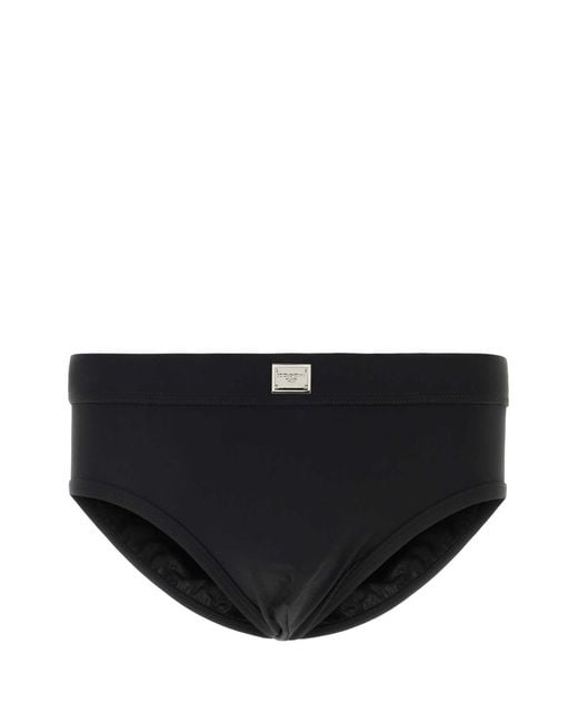 Dolce & Gabbana Black Stretch Nylon Swimming Brief for men