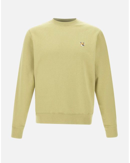 Maison Kitsuné Yellow Sage Cotton Sweatshirt for men
