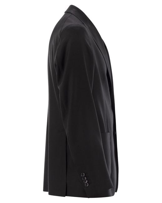 Tagliatore Black Two-Button Wool Jacket for men