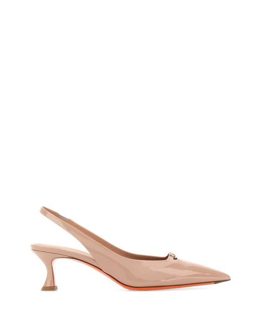Santoni Pink Solid Pointed Tow Pumps