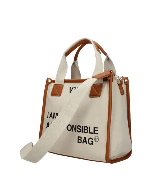V73 Metallic Borse A Mano Responsibility Bis Donna Tessuto/Cuoio