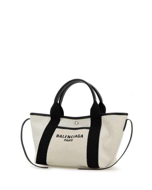 Balenciaga Women Sand Canvas Small Biarritz Shopping Bag main image 1