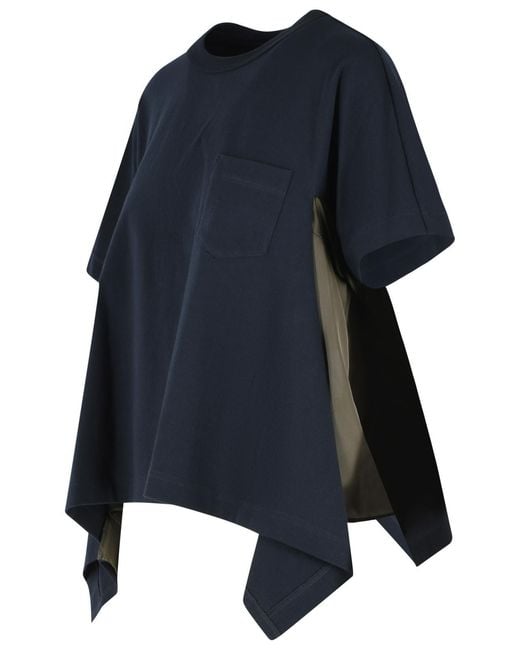 Sacai Blue Cotton T Shirt