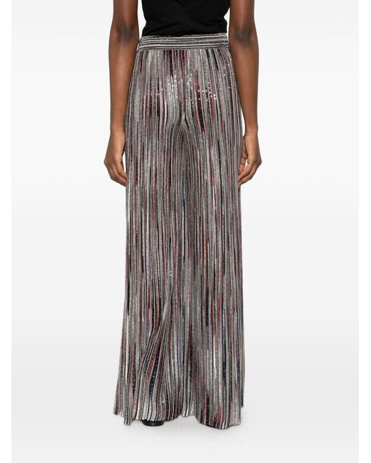 Missoni Gray Striped Wide-Leg Trousers