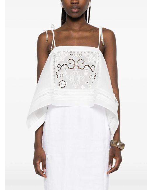Self-Portrait White Embroidered Top