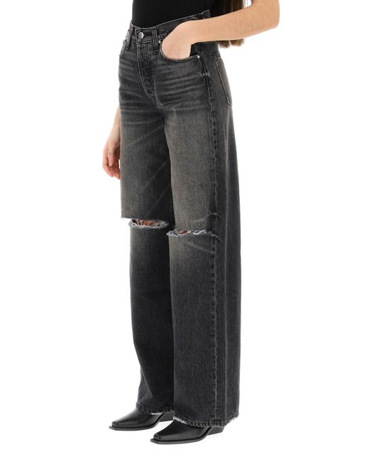 Amiri Black Riss Jeans mit weitem Bein ab