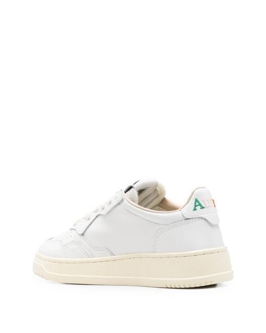 Autry White Medalist Low Perforated Leather Sneakers