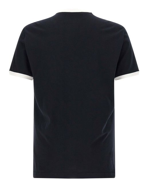 Dolce & Gabbana Black T-Shirt With A Logo And Velvet Finish for men