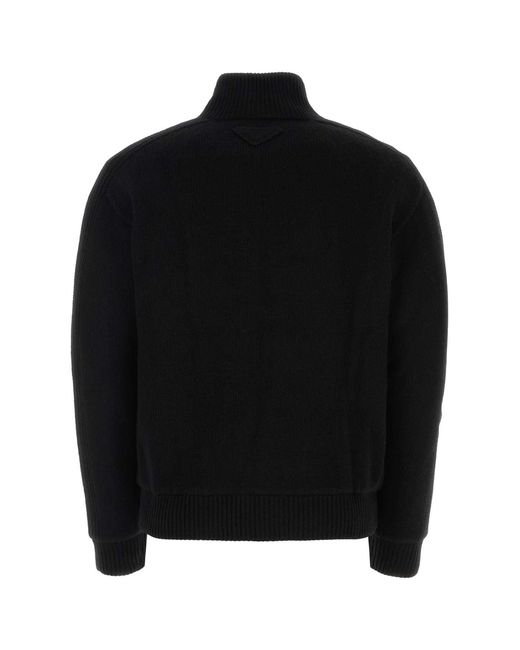 Prada Black Wool Blend Cardigan for men