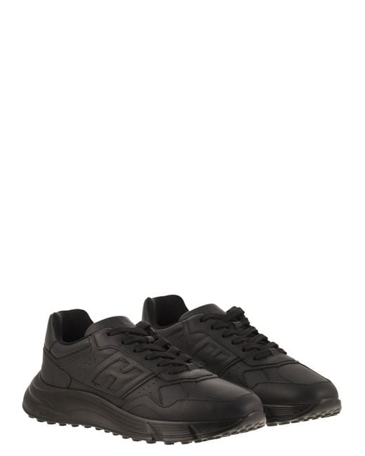 Hogan Black Hyperlight Leather Trainers for men